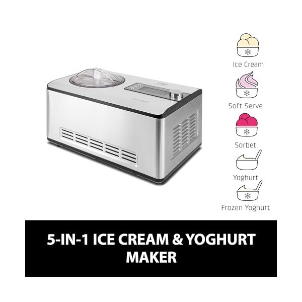 CASO Ice Creamer - sorbetière & yaourtière 2 en 1 avec technique à compresseur, pas de pré-réfrigération nécessaire, produit 