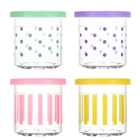 Lot de 4 récipients Creami pour sorbetière Ninja Creami - Accessoires pour NC301 NC300 NC299AMZ - Sans BPA - Passe au lave-va