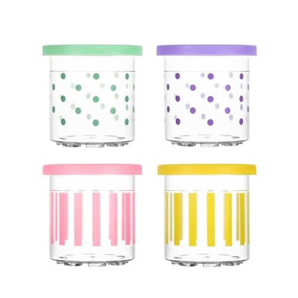 Lot de 4 récipients Creami pour sorbetière Ninja Creami - Accessoires pour NC301 NC300 NC299AMZ - Sans BPA - Passe au lave-va
