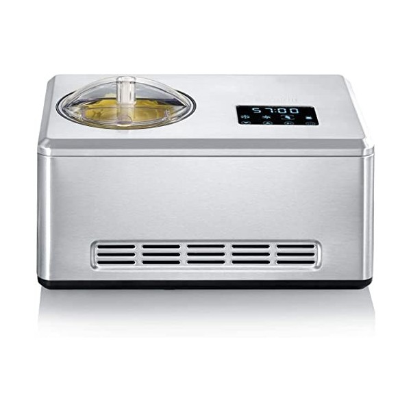 SEVERIN EZ 7405 Sorbetière 2-en-1, Comprend un contenant de glace 2L et un livre de recettes, Minuterie numérique, Ouvertur