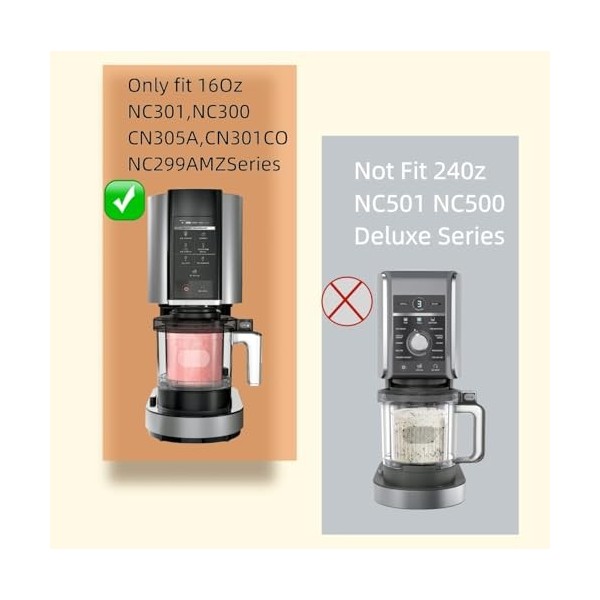 flavour pods Lot de 4 récipients de rangement pour crème glacée Ninja Creami Pint NC301 NC300 nc300eu NC299AMZ série ninja Ac