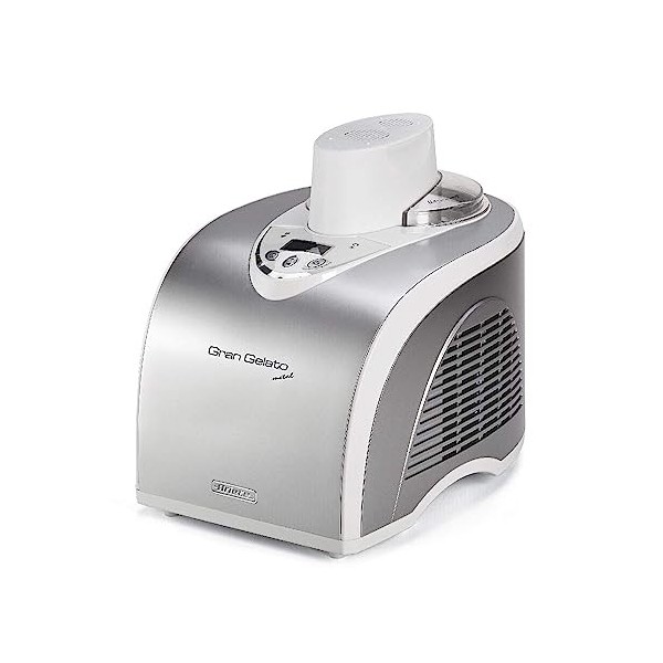 Ariete 693 Gran Gelato Machine à Glace Auto-Refroidissante en Métal avec Compresseur, Glace Artisanale et Sorbets, Panier Amo