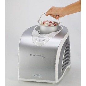 Ariete 693 Gran Gelato Machine à Glace Auto-Refroidissante en Métal avec Compresseur, Glace Artisanale et Sorbets, Panier Amo