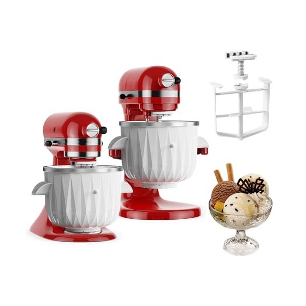 TPGSING Accessoire pour machine à glace pour KitchenAid Mixer, compatible Batteur sur pied ou inclinable de 4,5 Qt et plus, b