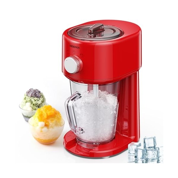 Broyeur à glace électrique, Broyeur à Glace, 3 Modes de Fonctionnement pour Glace Grossière et Fine, Lames en Acier Inoxydabl