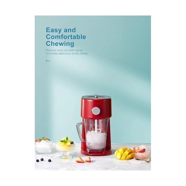 Broyeur à glace électrique, Broyeur à Glace, 3 Modes de Fonctionnement pour Glace Grossière et Fine, Lames en Acier Inoxydabl