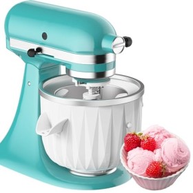 Coolcook Embout pour crème glacée pour Kitchenaid, compatible avec les batteurs 4,5-6 Qt, sorbetière 2 quart pour sorbet, gel