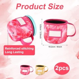 2pcs Étui Néoprène Glace, Imprimés Tie-Dye Étui Isolant pour Glace pour Ninja Creami Pintes de Crème Glacée avec Poignée Port