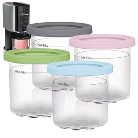 Creami Tubs pour Ninja Creami Lot de 4 récipients à pinte réutilisables avec couvercles pour machine à crème glacée Ninja NC2