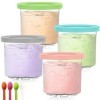 Ninja Creami Deluxe Lot de 4 pintes et couvercles de rechange sans BPA, passent au lave-vaisselle, couvercles colorés, 24 oz 