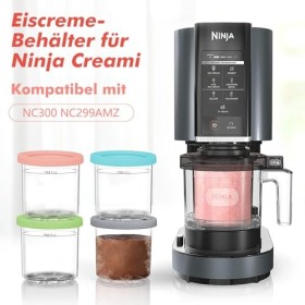 Ninja Creami Deluxe Lot de 4 pintes et couvercles de rechange sans BPA, passent au lave-vaisselle, couvercles colorés, 24 oz 