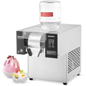VEVOR Machine à Glace Râpée de Neige Commerciale, Machine à Râper la Glace 170 kg/24H, en Inox, Système de Refroidissement pa