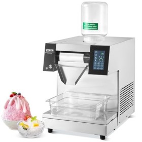 VEVOR Machine à Glace Râpée de Neige Commerciale, Machine à Râper la Glace 260 kg/24H, en Inox, Système de Refroidissement pa