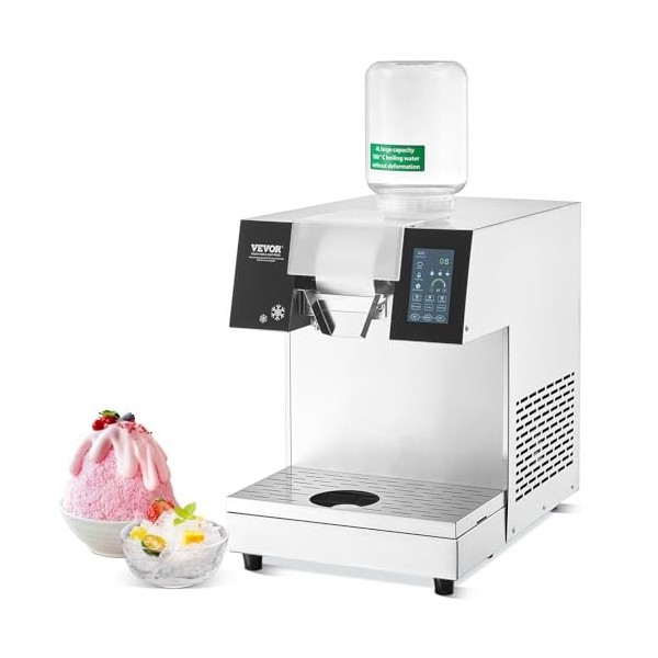 VEVOR Machine à Glace Râpée de Neige Commerciale, Machine à Râper la Glace 230 kg/24H, en Inox, Système de Refroidissement pa
