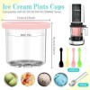 OT-NVWOZR Creami Deluxe Lot de 4 récipients à crème glacée et couvercles compatibles avec sorbetière avec cuillère à glace, 2