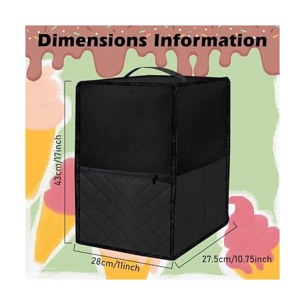 GOEDCH Housse Anti-poussière pour Machine à Crème Glacée: 28 x 27.5 x 43 cm Housse de Machine à Glaçons Imperméable, Sac de R