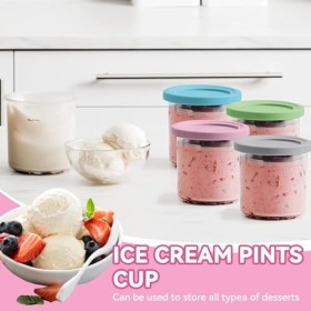 Katyjun Lot de 4 récipients Creami pour sorbetière Ninja Creami, accessoires pour ninja