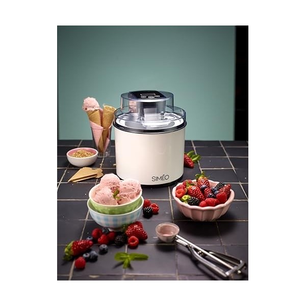 Siméo Sorbetière 2 L SOP260, Noir et Blanc