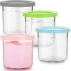 GOHOF Lot de 4 récipients de rechange pour pintes et couvercles Ninja Creami NC301, NC300, CN301CO, CN305A NC301Series couve