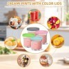 DRSUMLF Lot de 4 bacs à crème glacée de rechange pour crème glacée Ninja Creami avec couvercles, transparents et réutilisable