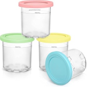 Litinliv 4 Récipients à Crème Glacée compatible avec NC299AMZ C300s Series NC300UK, 400ml Bac à Crème Glacée Sans BPA, Lavabl