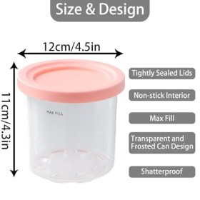 Litinliv 4 Récipients à Crème Glacée compatible avec NC299AMZ C300s Series NC300UK, 400ml Bac à Crème Glacée Sans BPA, Lavabl
