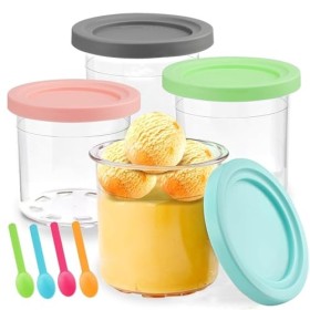 Creami Lot de 4 récipients pour sorbetière Ninja Creami, accessoires de sorbetière compatibles avec la série NC300 NC301 NC29
