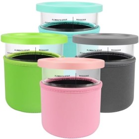 GINOYA Manchons à crème glacée pour Ninja NC501EU Pints, 4pcs Manchons isolants réutilisables en néoprène Accessoires compati