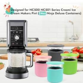 GINOYA Manchons à crème glacée pour Ninja NC501EU Pints, 4pcs Manchons isolants réutilisables en néoprène Accessoires compati