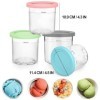 ALINK Lot de 4 verres à crème glacée avec couvercle, récipient à crème glacée pour machine à glace Ninja Creami, accessoires 