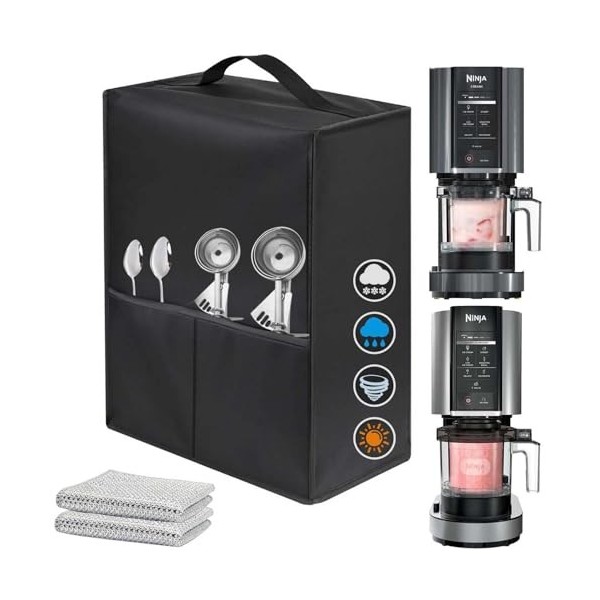 Housse anti-poussière pour machine à crème glacée - Convient pour sorbetière Ninja NC301 CREAMi / NC299AMZ CREAMi / sorbetièr