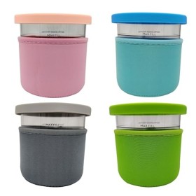 KUCHZUBE Pour ninja Creami conteneur/gobelet NC301 NC300 NC299AMZ avec housse en néoprène lot de 4 