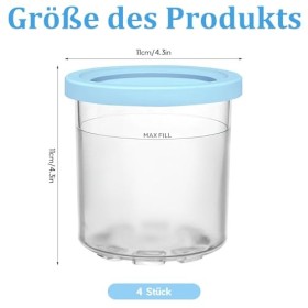 ZYNERY Lot de 4 récipients à creami pour sorbetière Ninja Creami, récipient réutilisable pour sorbetière NC301 NC299AMZ NC300