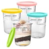 masteymoh NC500 NC501 CREAMi Lot de 4 pintes à crème glacée, compatibles avec les machines à crème glacée NC500 NC501CREAMi, 