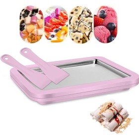 KOLENSA Machine à yaourt glacée - Machine à sorbet glacée - Plateau instantané avec 2 spatules - Crème glacée douce faite mai