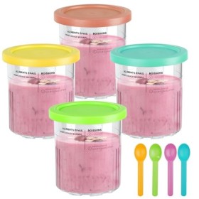 Hossejoy Lot de 4 récipients Creami pour sorbetière Ninja Creami, tubes pour sorbetière NC301, NC300, NC299AMZ, passent au la