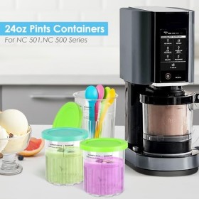 Hossejoy Lot de 4 récipients Creami pour sorbetière Ninja Creami, tubes pour sorbetière NC301, NC300, NC299AMZ, passent au la