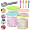 PZJFH Lot de 4 bacs à glace de rechange pour machine à crème glacée avec couvercle, sans BPA pour la série NC301 NC300 NC299A