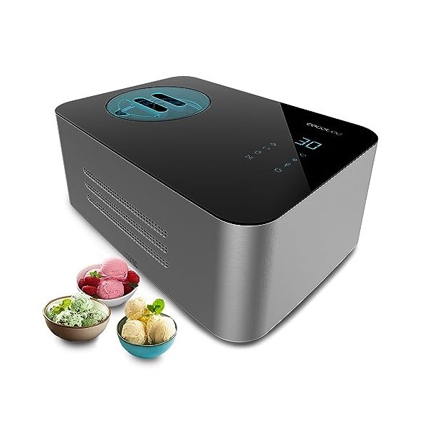 Cecotec Frigo avec Compresseur 1,5 L Gelacy 1500 Touch. 150 W, Machine à faire une crème glacée, Écran tactile, Fenêtre de co