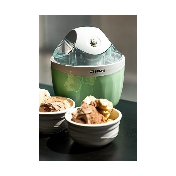 G3 Ferrari G20136 "Vanilla" Sorbetière 1 litre Préparation Glace 30 minutes, Vert Eau