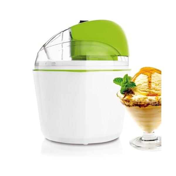 Taurus TASTYNCREAM - Sorbetière 12W, Capacité de 1,5L, Double sens de rotation, Livret de 8 recettes, Pieds anti-dérapeants