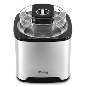 H.Koenig Sorbetière SRB80, Capacité 2L, 12 W, Inox, 30 à 40 min de Préparation, Rapide, 30 tour/min, Arrêt automatique, Couve