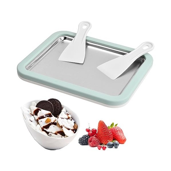 Cozlly Machine à Crème Glacée Instantanée, Plaque à Glace Roulée, Plateau Ice Cream Rolls Machine, Machine à Glace Roulée, Pl