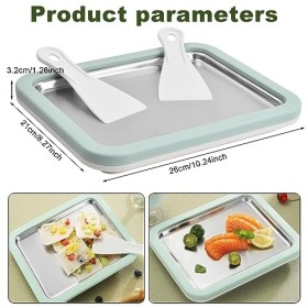 Cozlly Machine à Crème Glacée Instantanée, Plaque à Glace Roulée, Plateau Ice Cream Rolls Machine, Machine à Glace Roulée, Pl