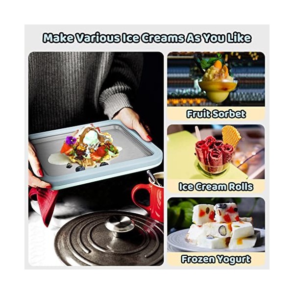 JoyMech Plaque à glace roulée, Ice roll plaque, Plaque pour glace roulée, Plateau ice cream rolls machine, Machine à glace ro