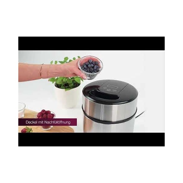 Machine à glace et yaourtière ProfiCook® | Glace en 20 min | pour jusquà 1800ml de crème glacée | Machine à glace soft pour 