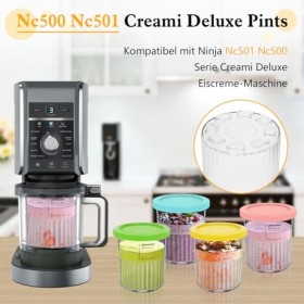 Pour machine à glace Ninja Creami Deluxe, NC501 NC500 série 680 ml, lot de 4 accessoires de sorbetière Ninja, passe au lave-v