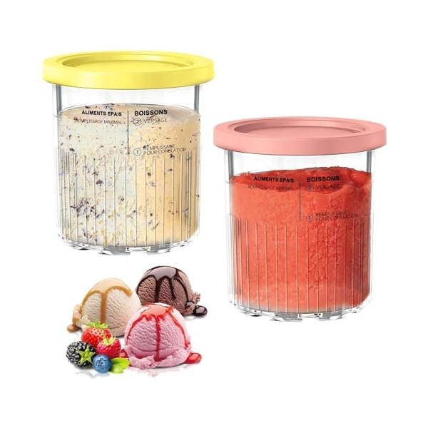 Huahuanghui Récipients À Crème Glacée avec Couvercles, Pintes de Crème Glacée, Bacs À Crème Glacée pour Creami, Récipients À 