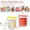 Huahuanghui Récipients À Crème Glacée avec Couvercles, Pintes de Crème Glacée, Bacs À Crème Glacée pour Creami, Récipients À 