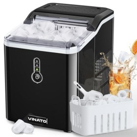 VINATO Machine a Glacons, Machine à Glacons Petite, 9 Glaçons en Seulement 6 Minutes, Fonctionnement Silencieux, Machines à G